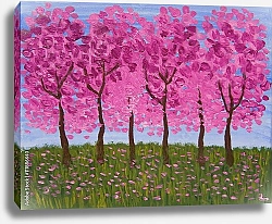 Постер Сад розовых деревьев