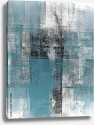 Постер Серо-синяя абстракция