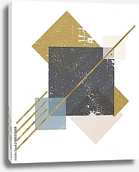 Постер Абстрактная композиция декоративных геометрических форм с гранж-текстурой 6