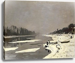 Постер Моне Клод (Claude Monet) Плывущие по Сене льдины