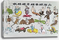 Постер Школа: Китайская 19в. Various reincarnations of the soul in animal forms, reproduced in 'Recherche sur les superstitions en Chine' by Father Henri Dore and published in 1911