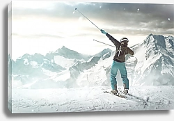 Постер Лыжник в горах