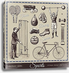 Постер Коллекция элементов ретро-спорта