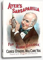 Постер Ayer's sarsaparilla, for all blood diseases, cures others, will cure you
