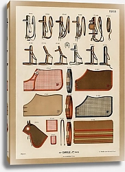 Постер Хромолитография дизайна конного снаряжения из антикварного каталога верховой езды (1890)
