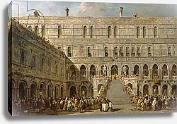Постер Гварди Франческо (Francesco Guardi) The Coronation of the Doge of Venice on the Scala dei Giganti of the Palazzo Ducale, 1766-70