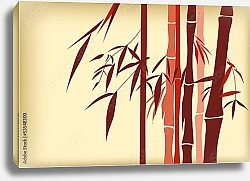 Постер Коричневые бамбуковые ветви