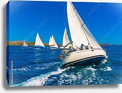Постер Sailing boats during a regatta in Saronikos gulf in Greece