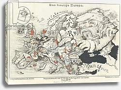 Постер Школа: Немецкая школа (19 в.) 'Today's Europe', 1887