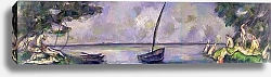 Постер Сезанн Поль (Paul Cezanne) Boat and Bathers