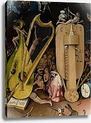 Постер Босх Иероним The Garden of Earthly Delights: Hell, detail of musical instuments, c.1500