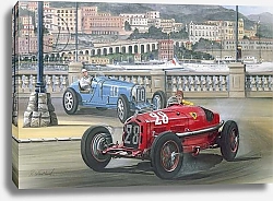 Постер Уитланд Ричард Duel on the Harbour Front, Monaco Grand Prix in 1933