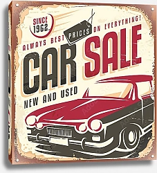 Постер Продажа авто, ретро плакат