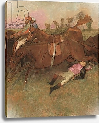 Постер Дега Эдгар (Edgar Degas) Scene from the Steeplechase: The Fallen Jockey, 1866