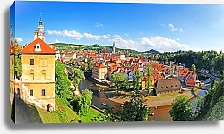 Постер Чехия, Чески-Крумлов. Панорама с птичьего полета