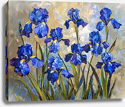 Постер Nine blue irises