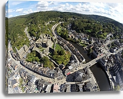 Постер Бельгия. Aerial view on Belgian city La Roche-en-Ardenne