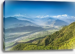 Постер Непал. Восход в горах Гималаи