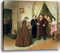 Постер Перов Василий The Governess Arriving at the Merchant's House, 1866