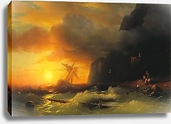 Постер Айвазовский Иван Кораблекрушение у горы Афон