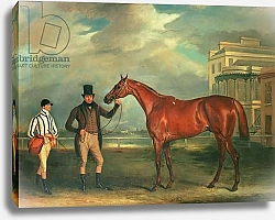 Постер Фернли Джон General Chasse, a chestnut racehorse being held by his trainer, with his jockey, J. Holmes standing by on Aintree racecourse, 1835
