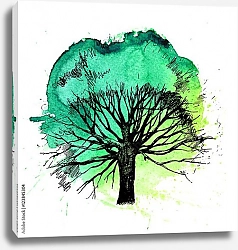 Постер Дерево с кроной-кляксой