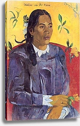 Постер Гоген Поль (Paul Gauguin) Женщина с цветком