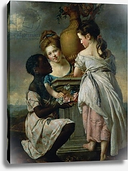 Постер Райт Джозеф A Conversation between Girls, or Two Girls with their Black Servant, 1770