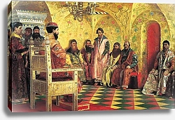 Постер Рябушкин Андрей Сидение царя Михаила Федоровича с боярами в его государевой комнате. 1893