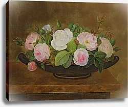 Постер Дженсен Йоханн Bowl of Roses on a Marble Ledge