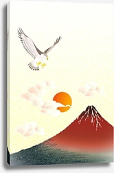Постер Фудзи и ястреб на восходе солнца