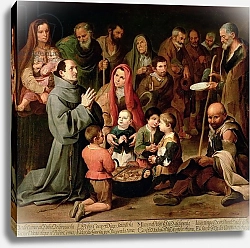 Постер Мурильо Бартоломе St. Diego of Alcala Giving Food to the Poor, 1645-46