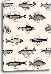 Постер Бодарт Флорент (совр) Fishes in Geometrics