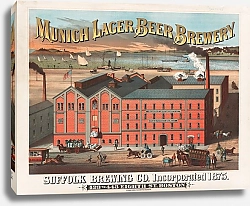 Постер Неизвестен Munich lager beer brewery. Suffolk Brewing Co., Incorporated 1875, 423 to 443 Eight St, Boston