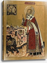 Постер Школа: Русская 17в. Pope Klemens with scenes from his life 1