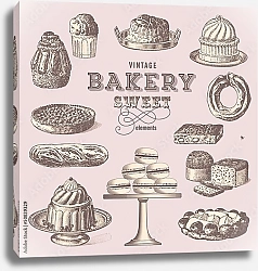 Постер Старинная пекарня - коллекция сладких лакомств
