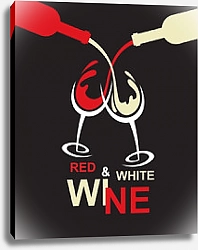 Постер Red, White, Wine