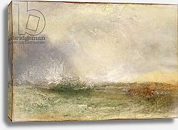Постер Тернер Уильям (William Turner) Stormy Sea Breaking on a Shore, 1840-5