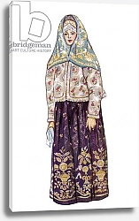 Постер Картины Russian traditional dress - illustration by N. Vinogradova. 5