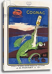 Постер Школа: Французская Advertising poster for J.G.Monnet cognac
