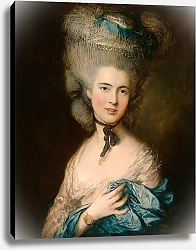 Постер Гейнсборо Томас Портрет дамы в голубом