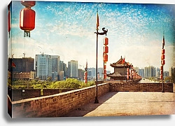 Постер Китай, Сиань. Древняя городская стена