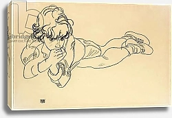 Постер Шиле Эгон (Egon Schiele) Boy Lying on His Stomach, 1918