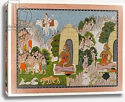 Постер Школа: Индийская 18в Arjuna's Penance, scene from a Mahabharata series, c.1825-40