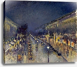 Постер Писсарро Камиль (Camille Pissarro) The Boulevard Montmartre at Night, 1897