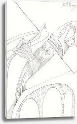 Постер Мескита Сэмюэль Man met een pen in de hand en een figuur met een hoed
