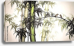 Постер Бамбуковые стволы и ветки
