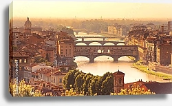 Постер Италия. Флоренция. Мосты через реку Арно