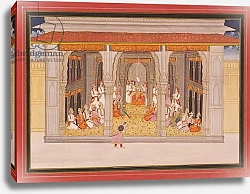 Постер Школа: Индийская 18в A king in durbar in a pavilion, 1760