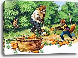 Постер Ливраджи Вирджинио (дет) Brer Rabbit spotting Bear and Fox stealing carrots